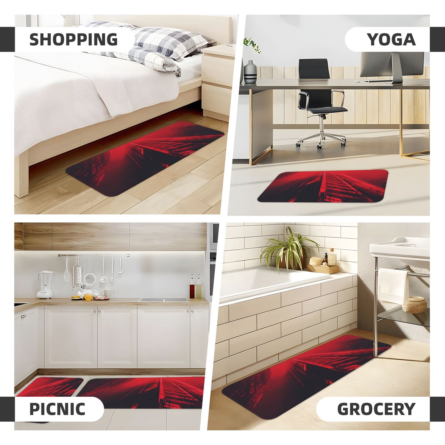 Essential for Kitchen! Multi - sized Non - slip and Water - absorbent Floor Mats, Protect Every Step in the Kitchen