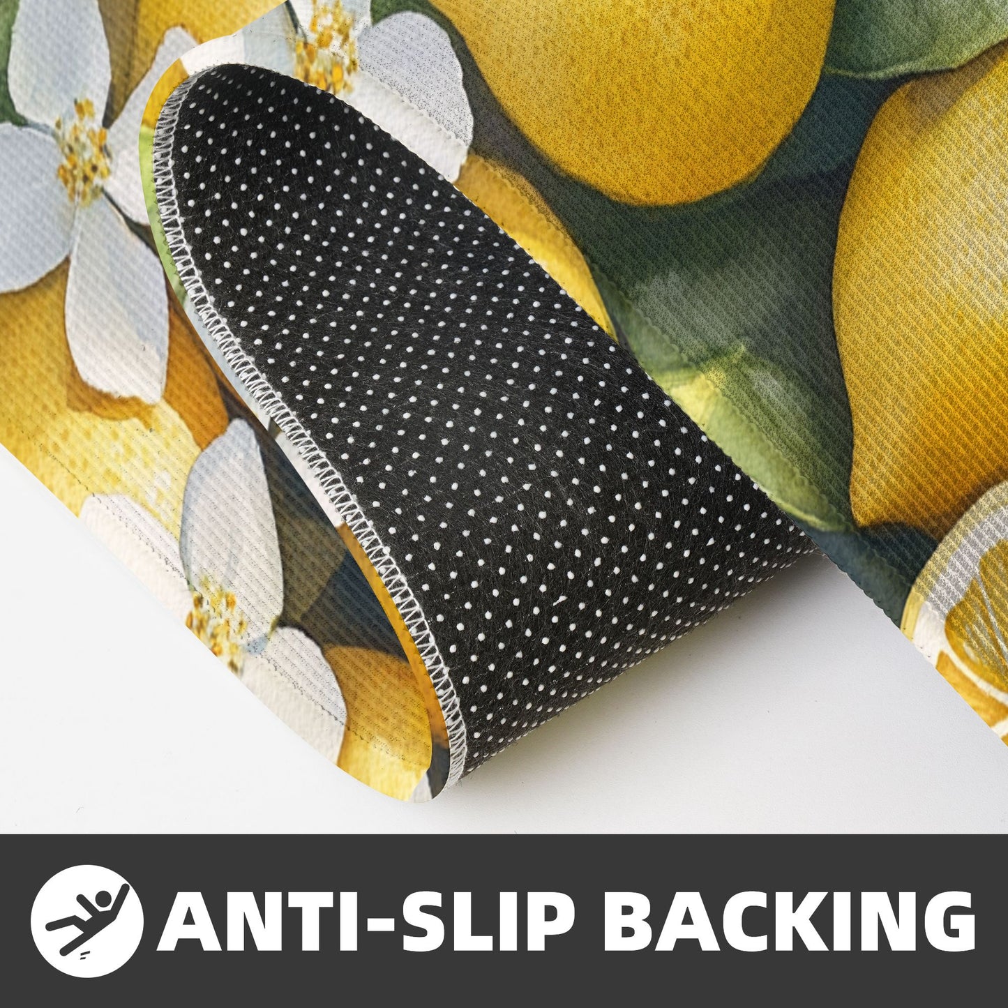 Fresh Lemon - Printed Kitchen Mat Set Multi - sized Non - slip & Absorbent Floor Mats