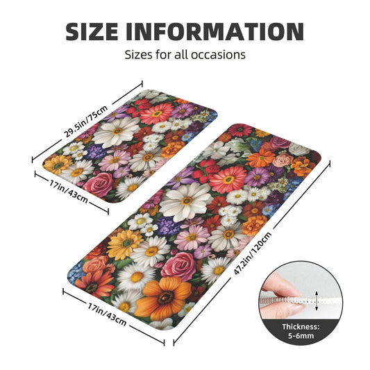 Floral Pattern Kitchen Mat Set - Anti - slip & Absorbent Items to Enhance Your Kitchen