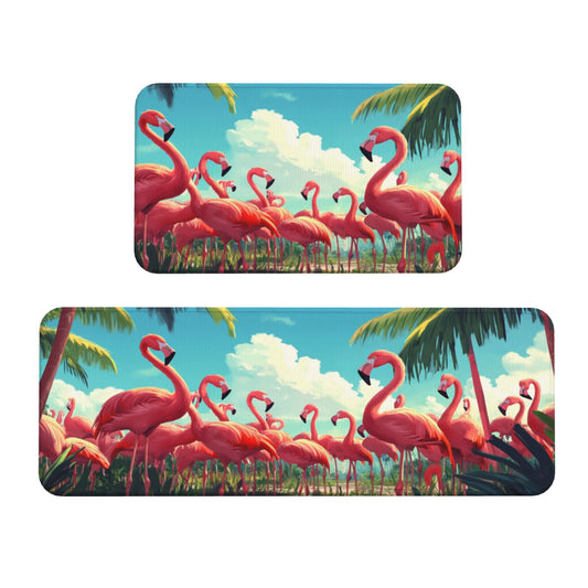 Flamingo Tropical - Style Kitchen Mat Set——Practical Mats Infusing Vacation Vibes into the Kitchen