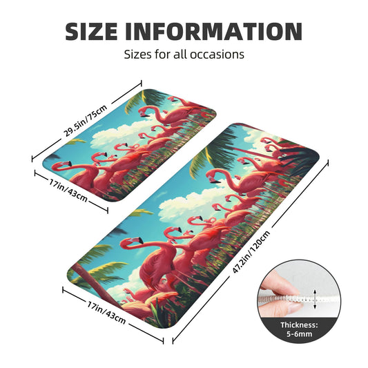 Flamingo Tropical - Style Kitchen Mat Set——Practical Mats Infusing Vacation Vibes into the Kitchen