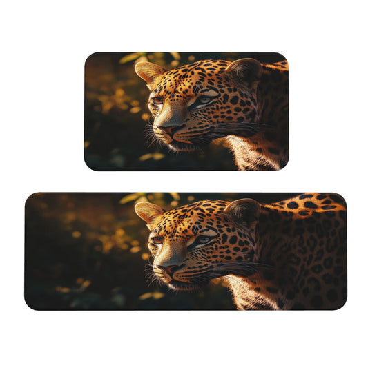 Cheetah Pattern Kitchen Mat Set - Anti - Slip & Absorbent Mats to Infuse Wild Charm into the Kitchen