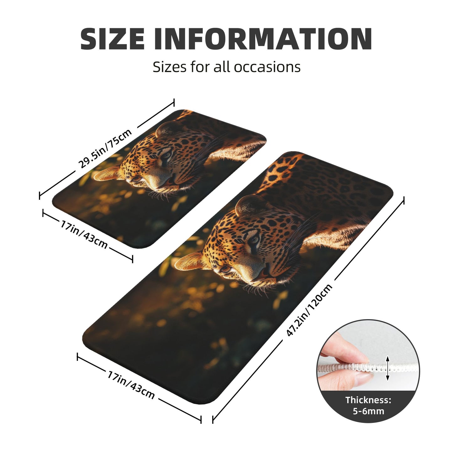 Cheetah Pattern Kitchen Mat Set - Anti - Slip & Absorbent Mats to Infuse Wild Charm into the Kitchen