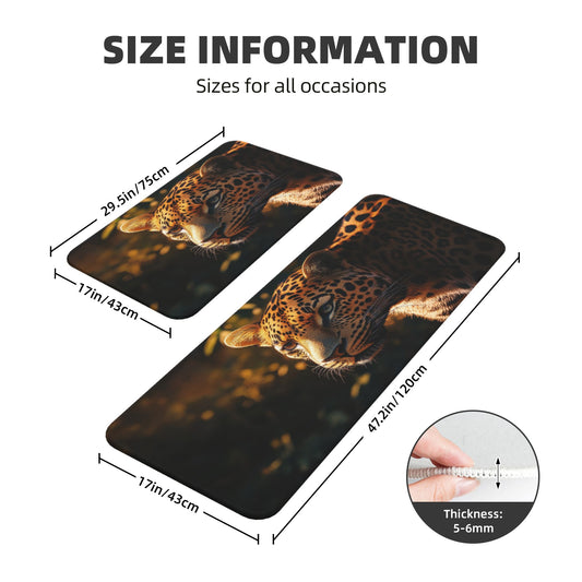 Cheetah Pattern Kitchen Mat Set - Anti - Slip & Absorbent Mats to Infuse Wild Charm into the Kitchen
